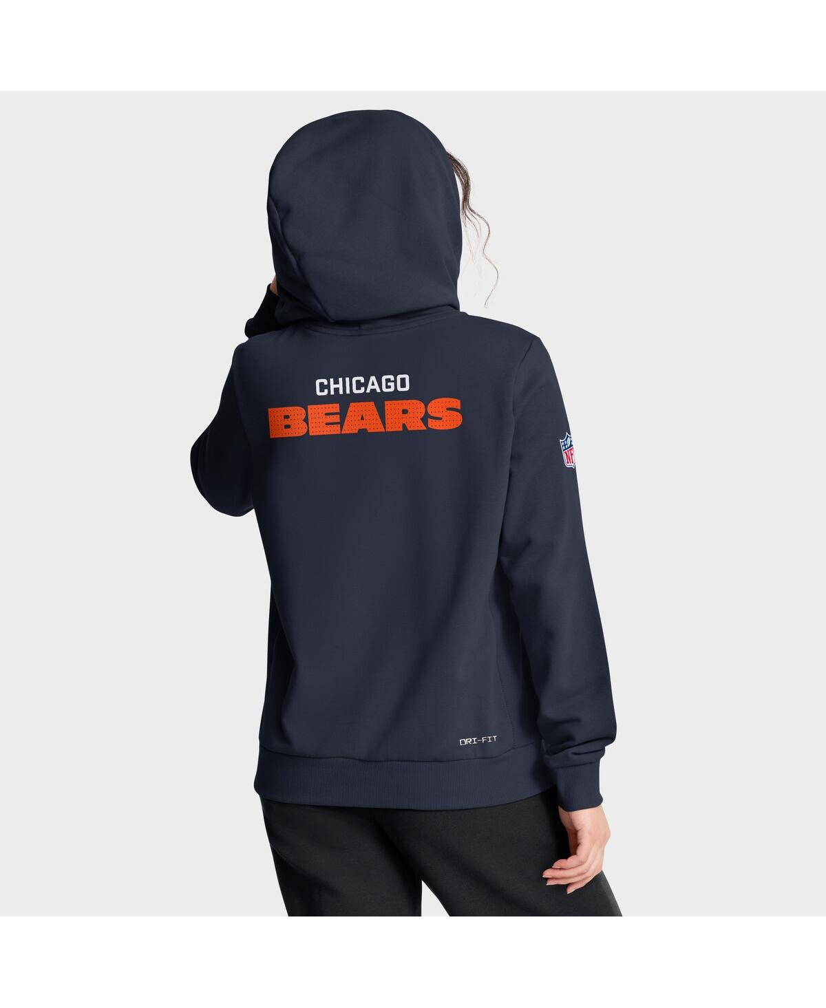 Nike Women's Navy Chicago Bears Sideline Standard Issueâ Initial Homeâ Dri-fit Hoodie In Blue
