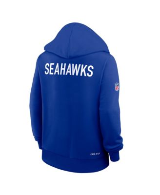 Women's Royal Seattle Seahawks Throwback Sideline Standard Issue Dri-FIT Hoodie