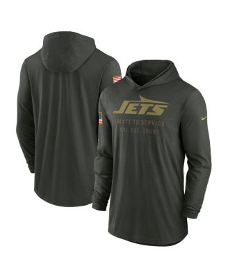 Nike - Men's Forest Green New York Jets 2025 Salute to Service Sideline Dri-FIT Lightweight Hooded Pullover