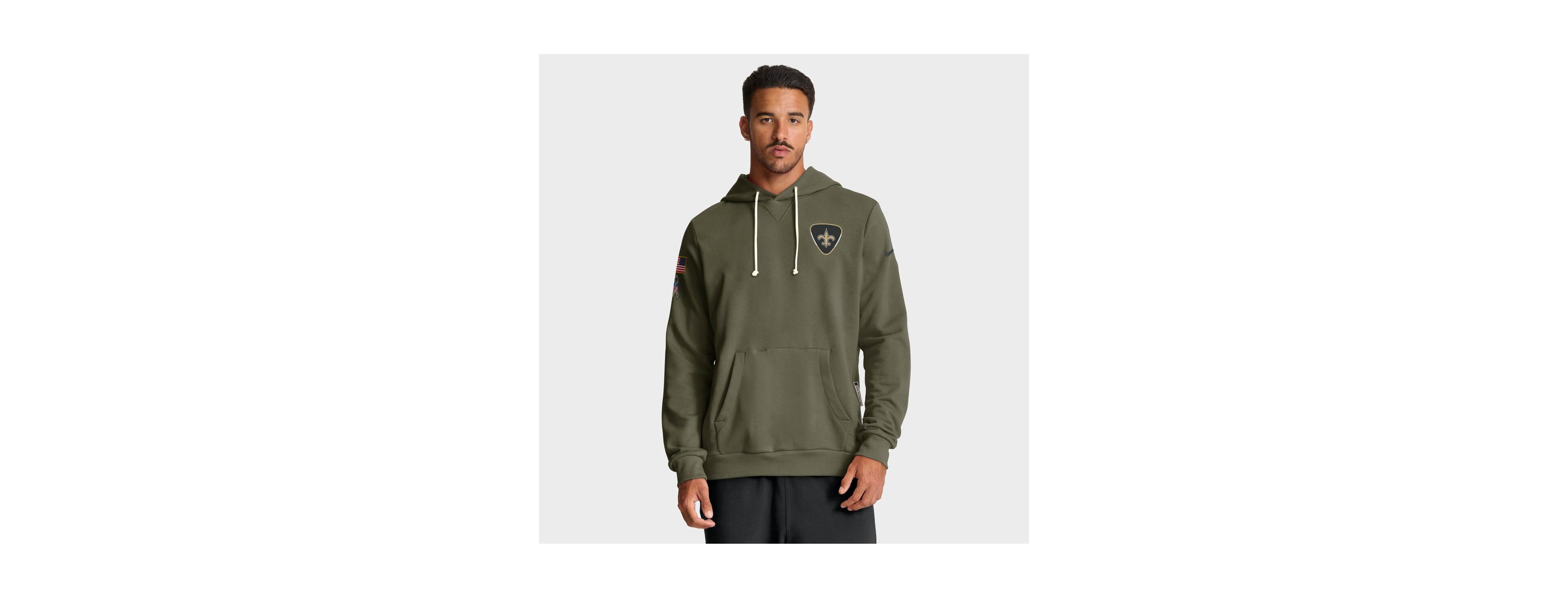 Nike Men's Olive New Orleans Saints 2025 Salute to Service Sideline Standard Issue Dri-fit Hoodie