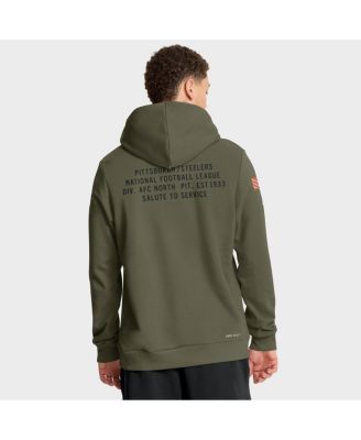 Men's Olive Pittsburgh Steelers 2025 Salute to Service Sideline Standard Issue Dri-FIT Hoodie