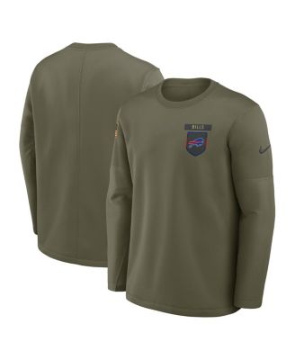 Nike - Men's Olive Buffalo Bills 2025 Salute to Service Sideline Coaches Therma-FIT Long Sleeve Shirt