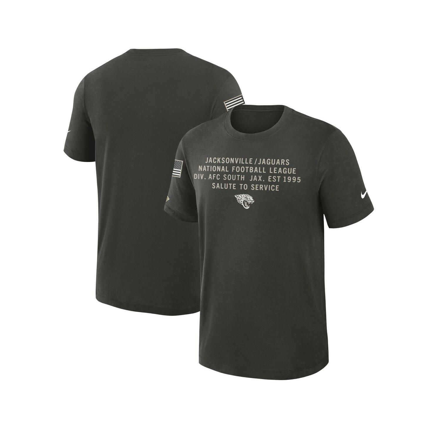 Мужская футболка Nike Forest Green Jacksonville Jaguars 2025 Salute to Service Sideline Slub Dri-FIT — фото 1