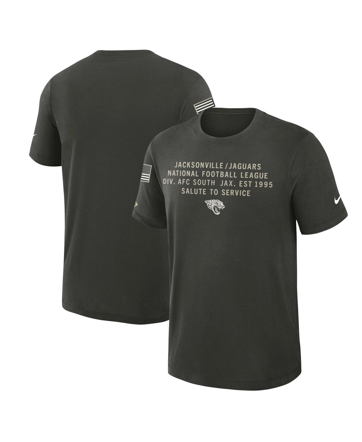 Nike Men's Forest Green Jacksonville Jaguars 2025 Salute To Service Sideline Slub Dri-fit T-shirt In Black
