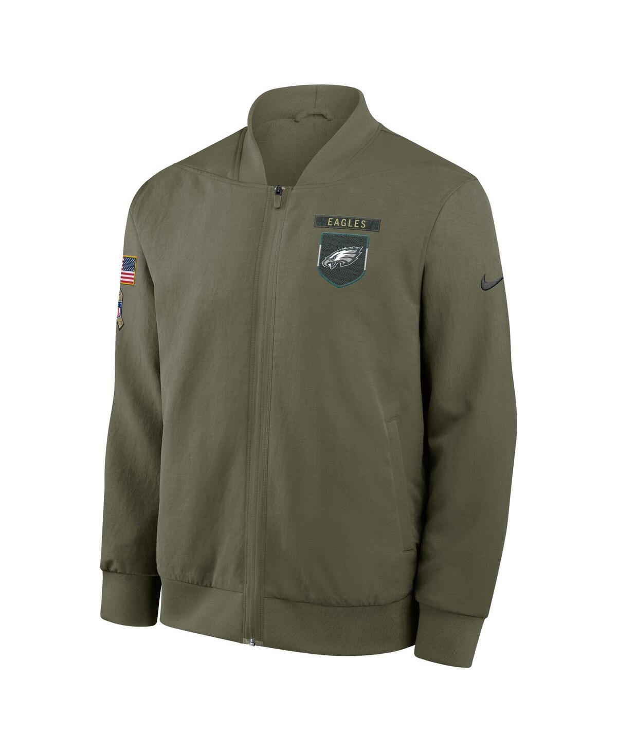 Nike Philadelphia Eagles Salute To Service Sideline  Men's Nfl Full-zip Bomber Jacket In Green