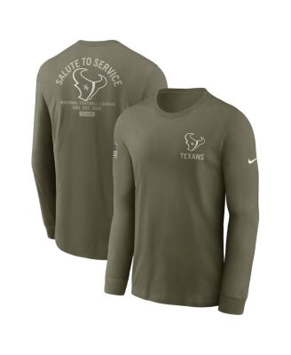 Nike - Men's Olive Houston Texans 2025 Salute to Service Sideline Long Sleeve T-Shirt