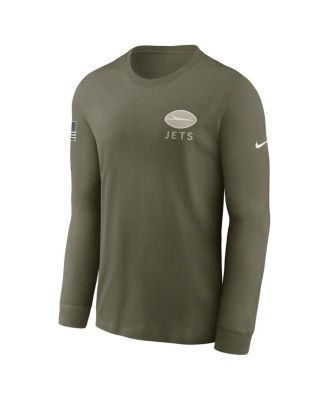 Men's Olive New York Jets 2025 Salute to Service Sideline Long Sleeve T-Shirt