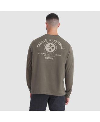 Men's Olive Pittsburgh Steelers 2025 Salute to Service Sideline Long Sleeve T-Shirt