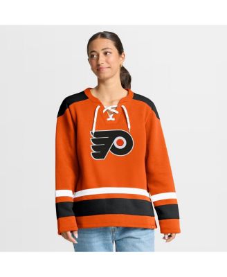 Fanatics - Women's Orange Philadelphia Flyers Icing Long Sleeve Lace Up Sweatshirt