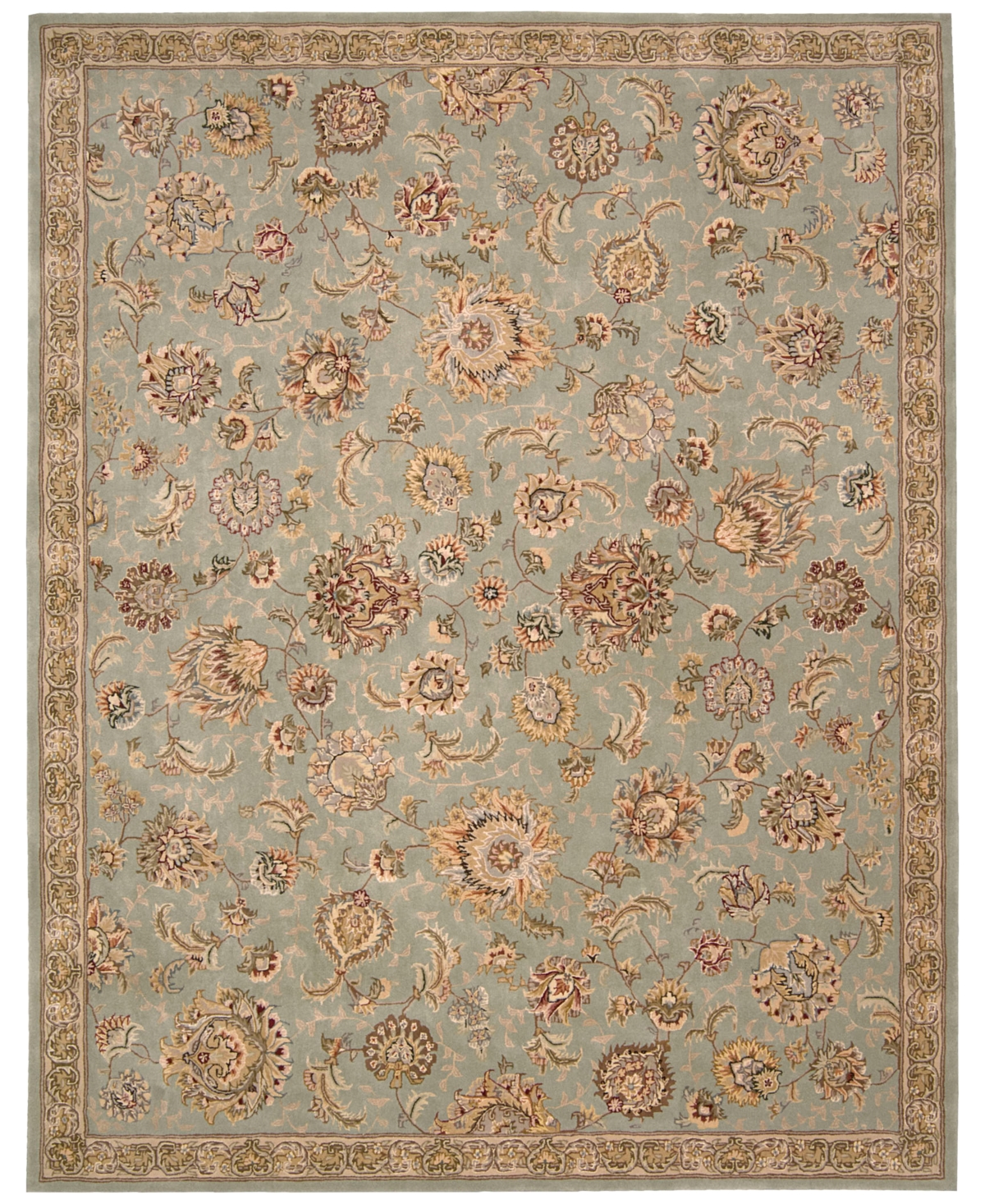 Closeout! Nourison Home Wool and Silk 2000 2360 7'9in x 9'9in Area Rug - Aqua