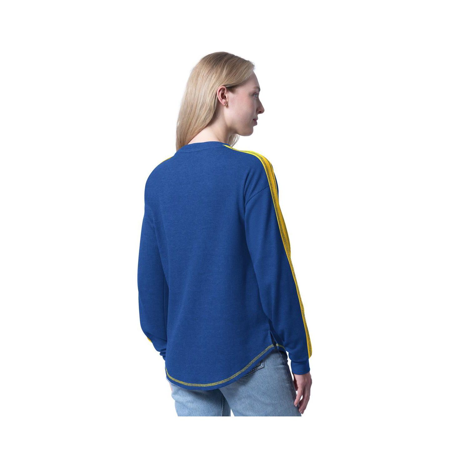 Женская футболка G-III 4Her by Carl Banks Royal Golden State Warriors Advantage Tri-Blend Long Sleeve — фото 2
