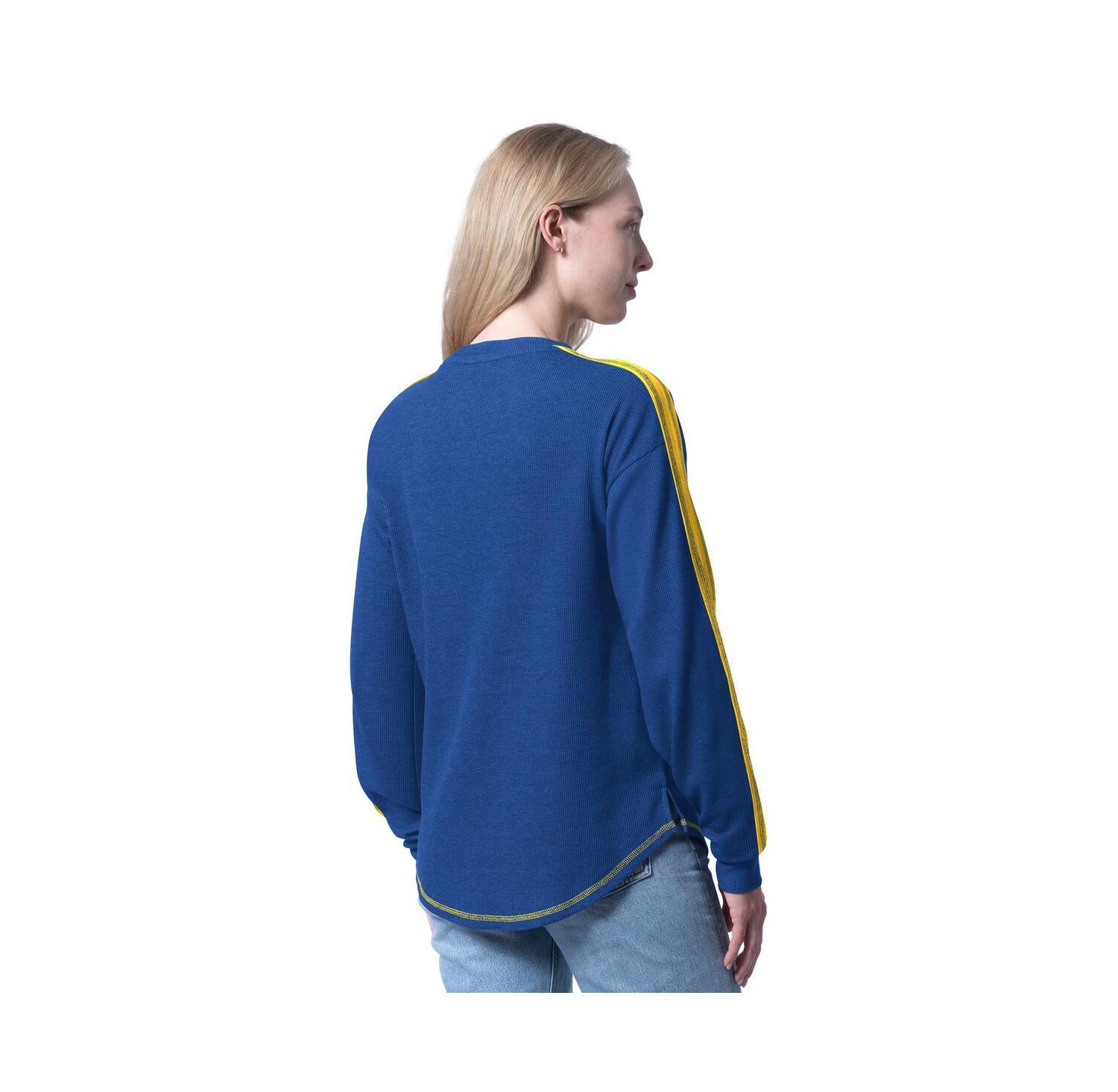 Women's Royal Golden State Warriors Advantage Tri-Blend Long Sleeve T-Shirt