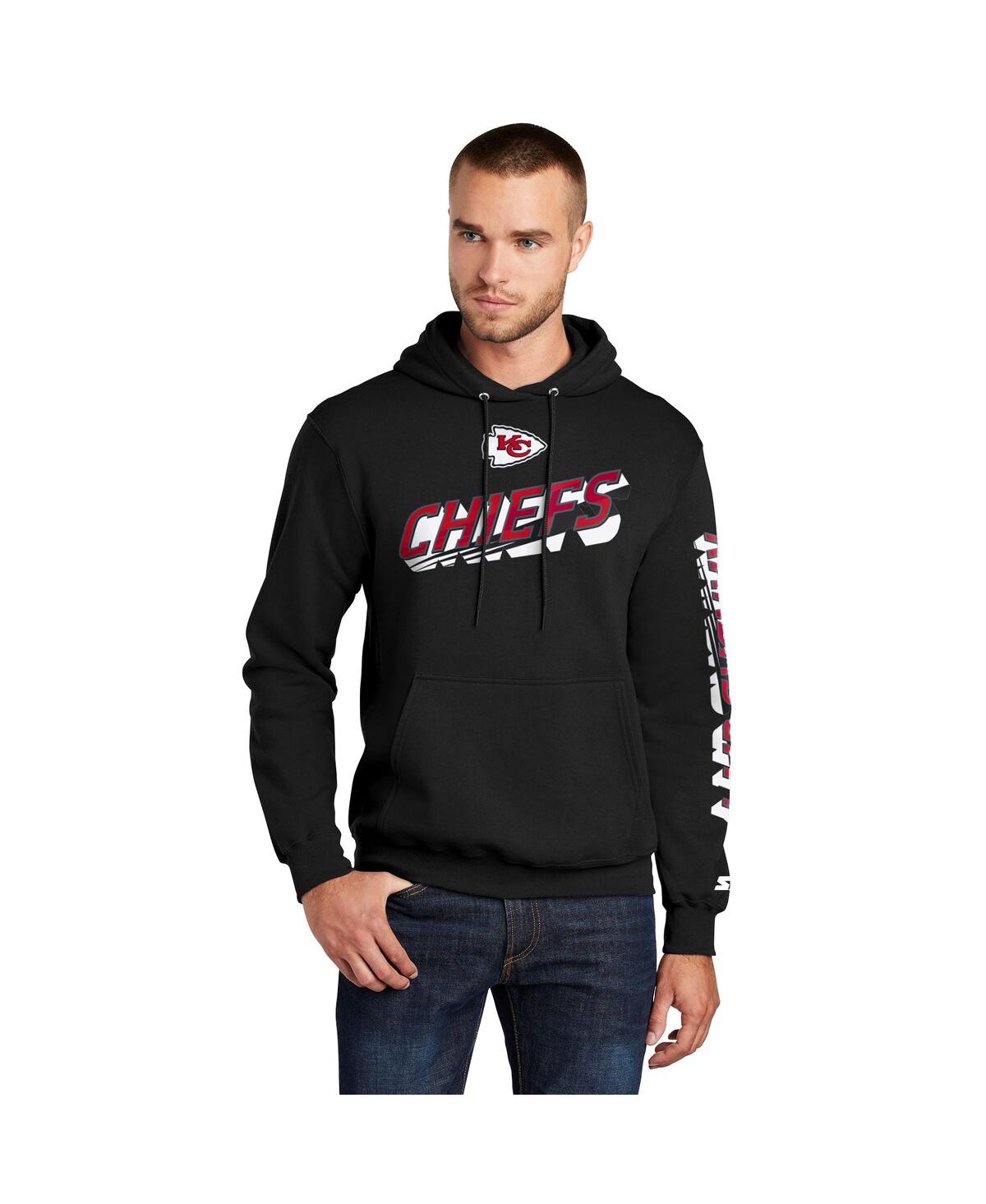 Starter Men's Black Kansas City Chiefs Wordmark Logo Pullover Hoodie