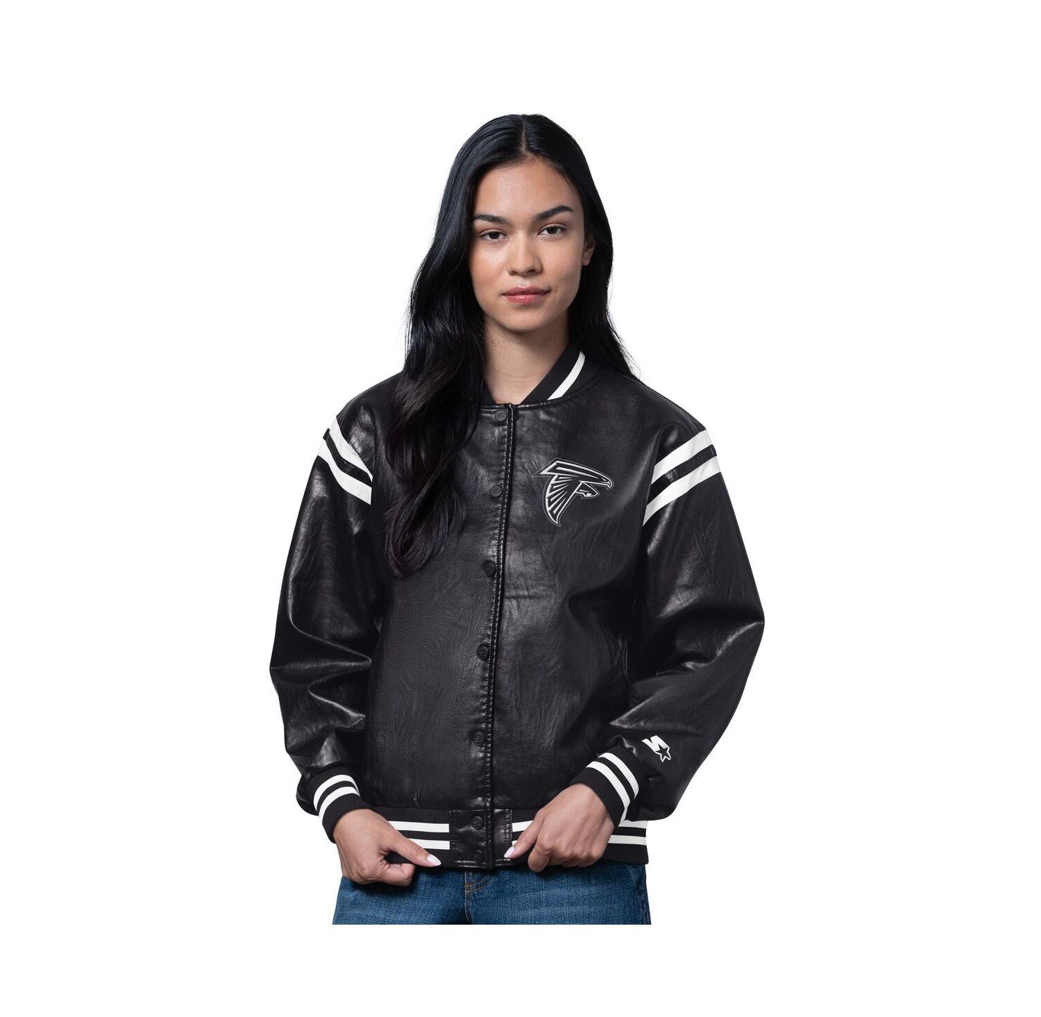 Women's Black Atlanta Falcons High Heat Full-Snap Varsity Jacket