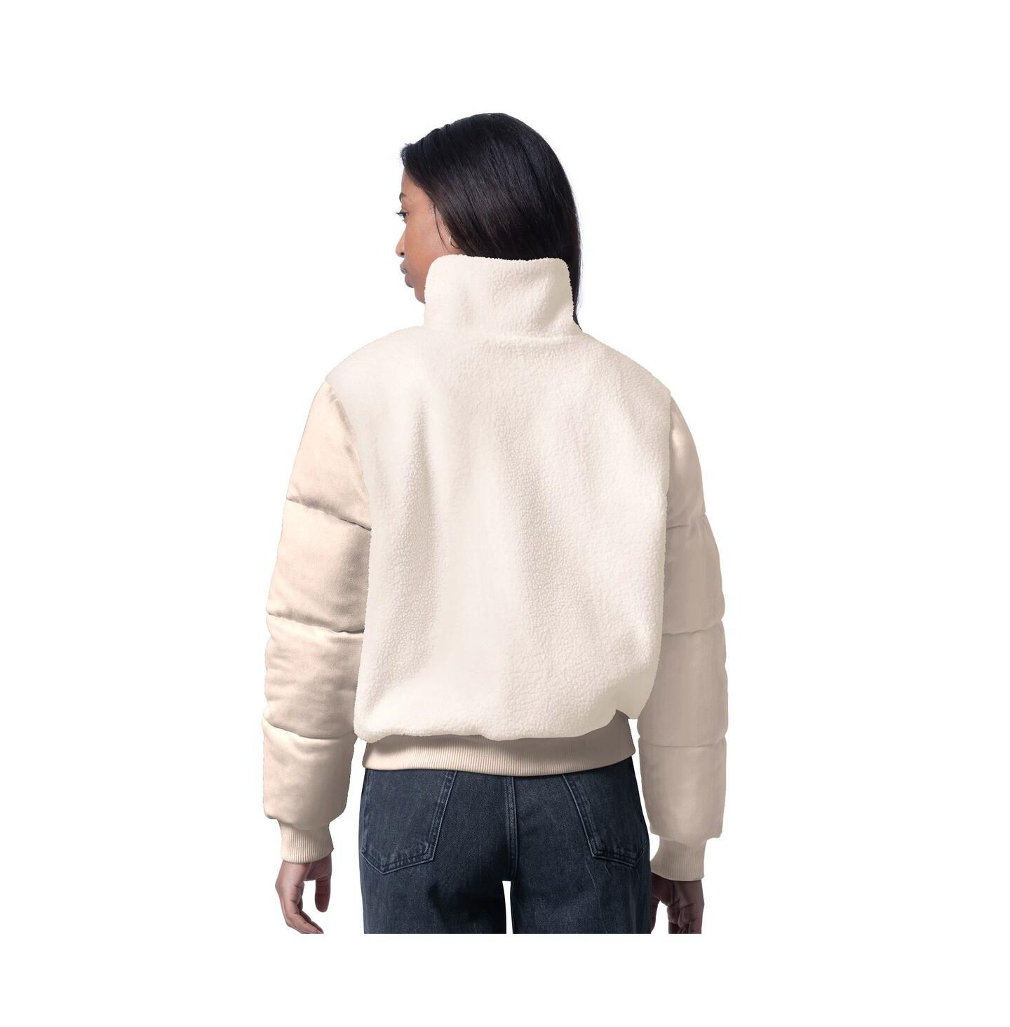 Женская куртка G-III 4Her by Carl Banks Cream Detroit Lions Cheerleader Sherpa Full-Zip — фото 2