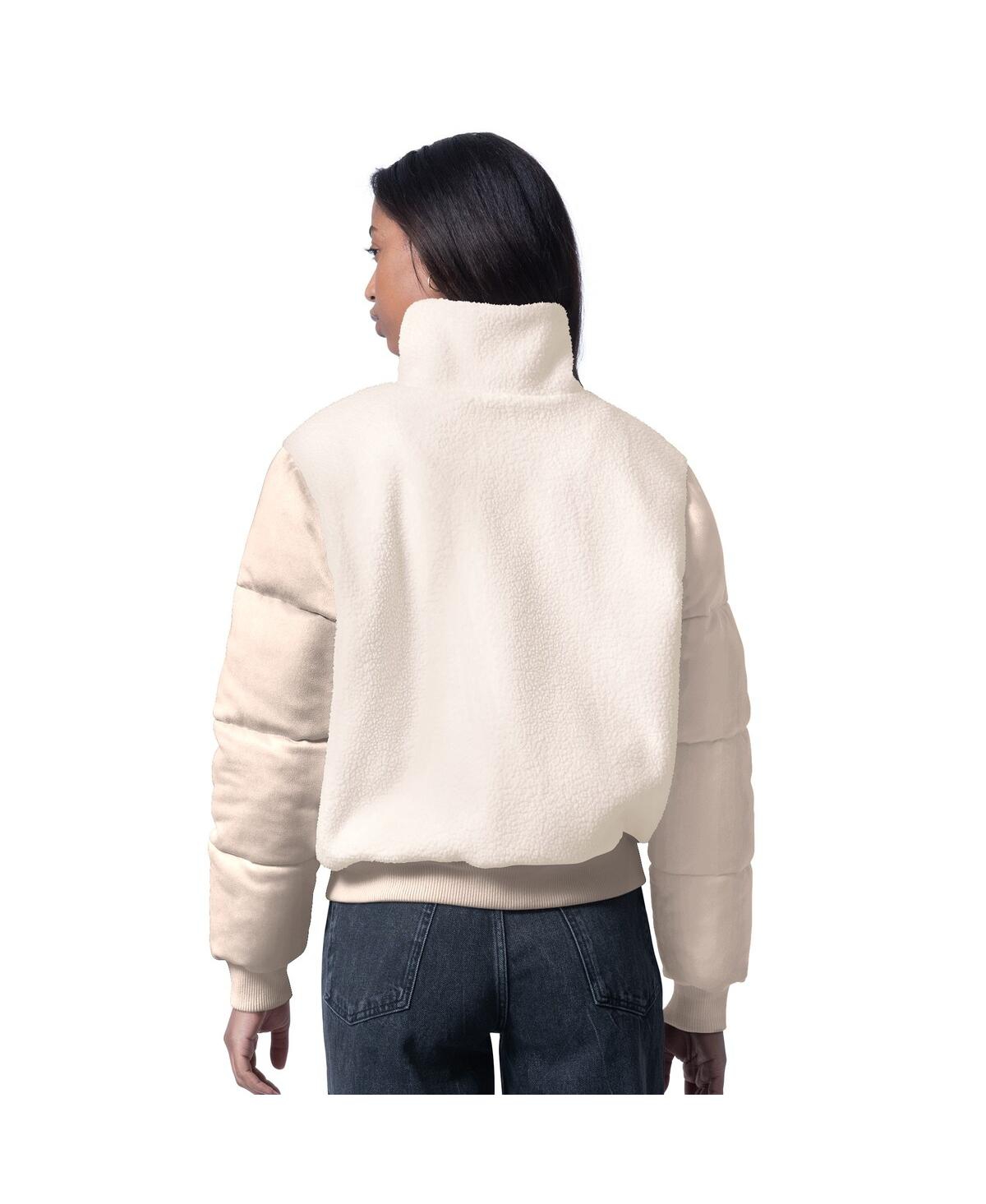 G-iii 4Her by Carl Banks Women's Cream Detroit Lions Cheerleader Sherpa Full-Zip Jacket
