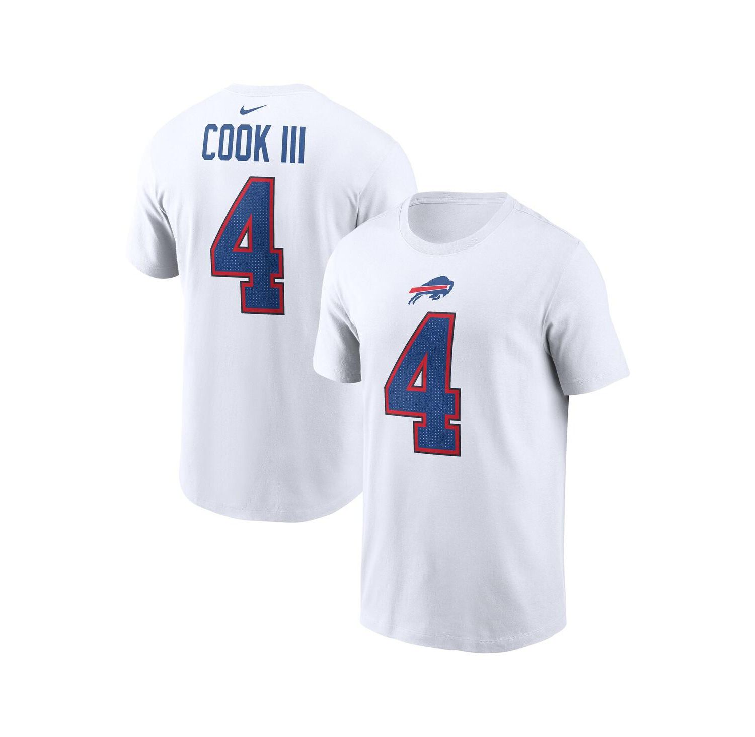 Men's James Cook III White Buffalo Bills Player Name & Number T-Shirt