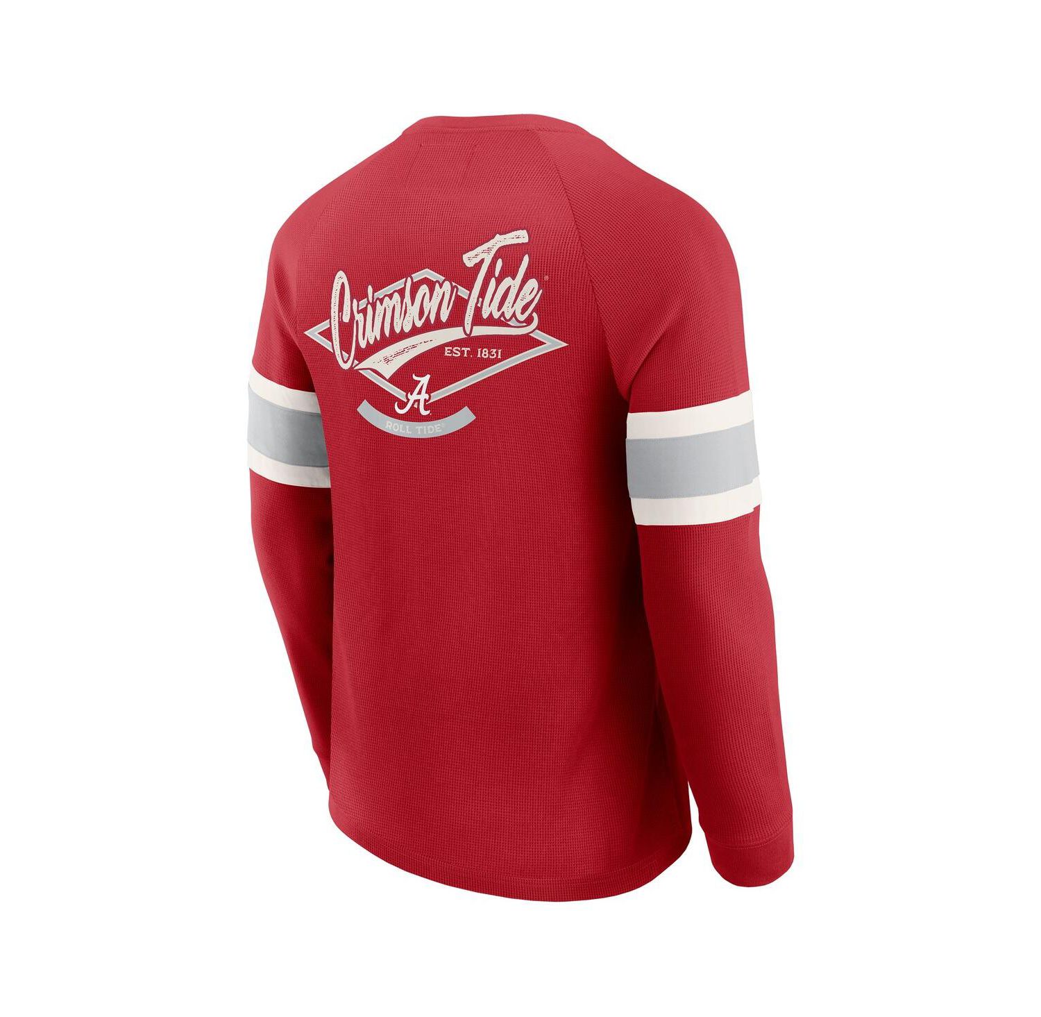 Darius Rucker Collection by Men's Crimson Alabama Crimson Tide Waffle-Knit Raglan Long Sleeve Henley T-Shirt