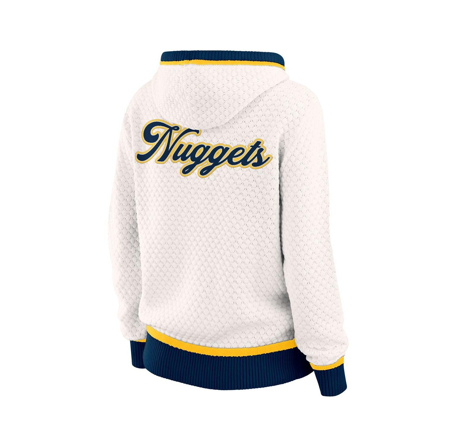 Women's White Denver Nuggets Plus Size Hoodie Sweater