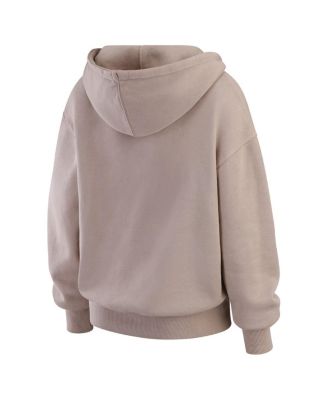 Women's Tan Cincinnati Bengals Washed Pullover Crew Neck Hoodie