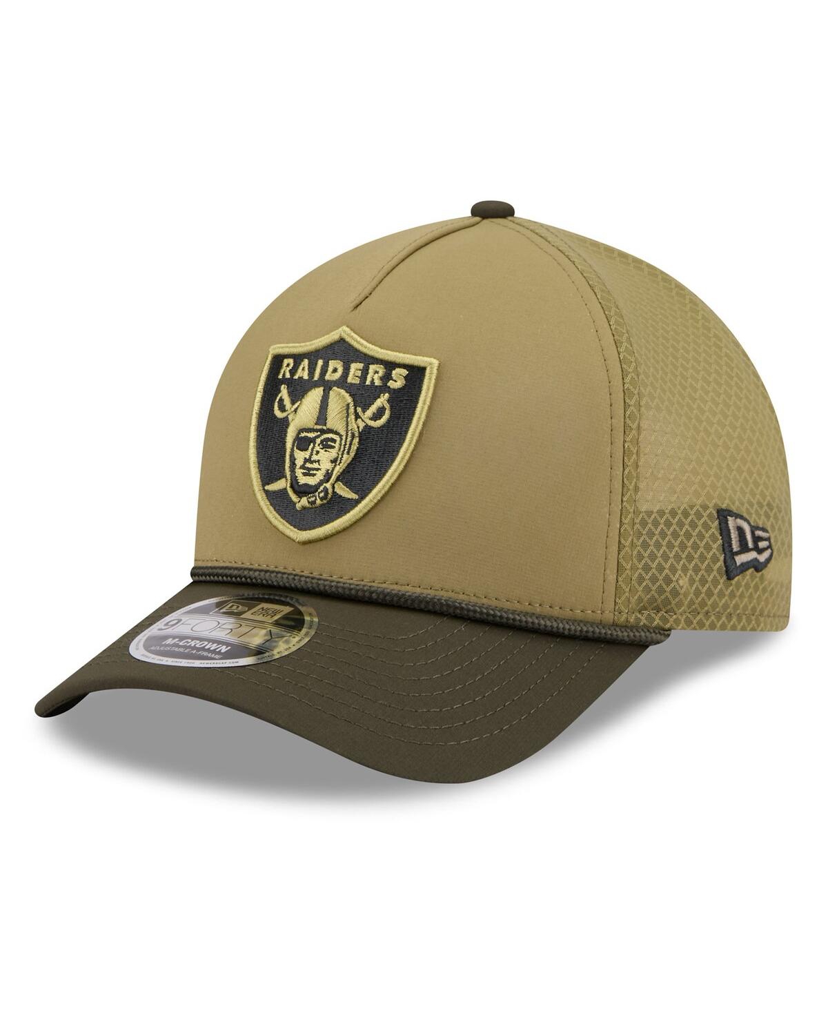 New Era Men's Green Las Vegas Raiders 2025 Salute To Service 9forty A-frame M-crown Adjustable Hat In Multi