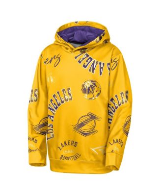 Big Boys and Girls Gold Los Angeles Lakers Moving Violation Hoodie