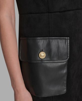 Women's Button Shoulder Sheath Dress