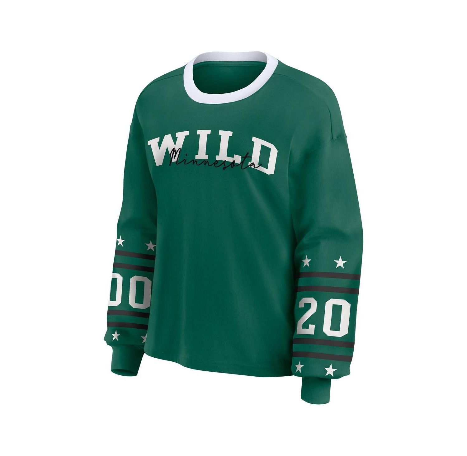 Women's Green Minnesota Wild Long-Sleeve Sport T-Shirt