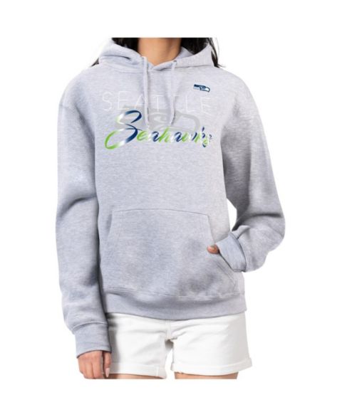 Женское худи G-III 4Her by Carl Banks Gray Seattle Seahawks Shadow Logo Fleece Pullover