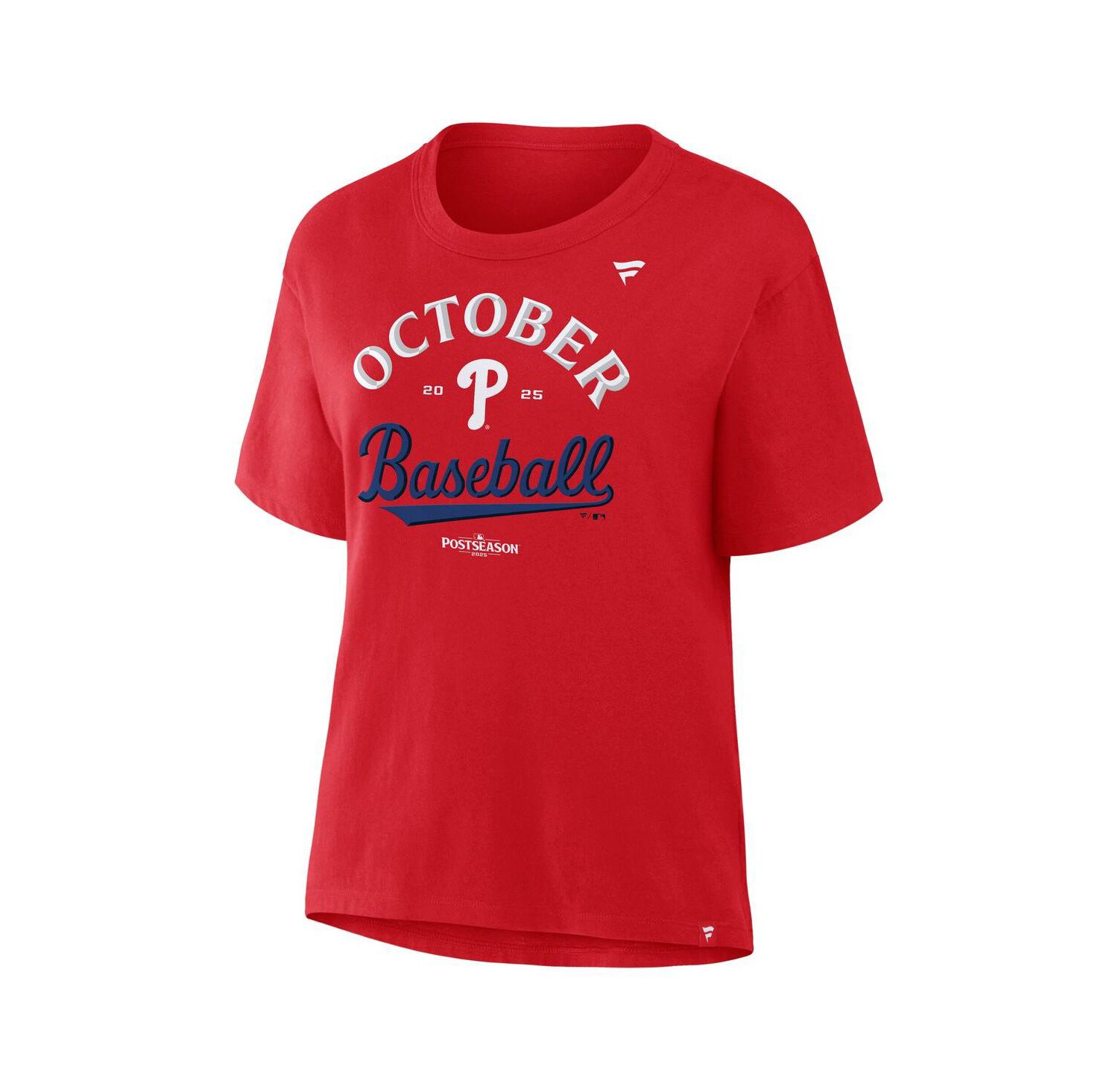 Women's Red Philadelphia Phillies 2025 MLB Postseason Locker Room T-Shirt