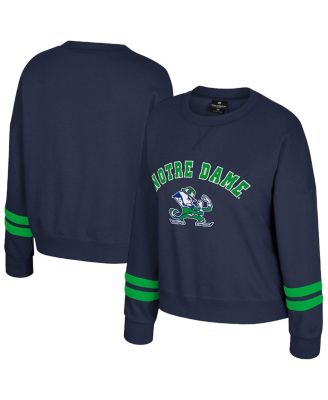 Colosseum - Women's Navy Notre Dame Fighting Irish Splashy Crewneck Fleece Sweatshirt
