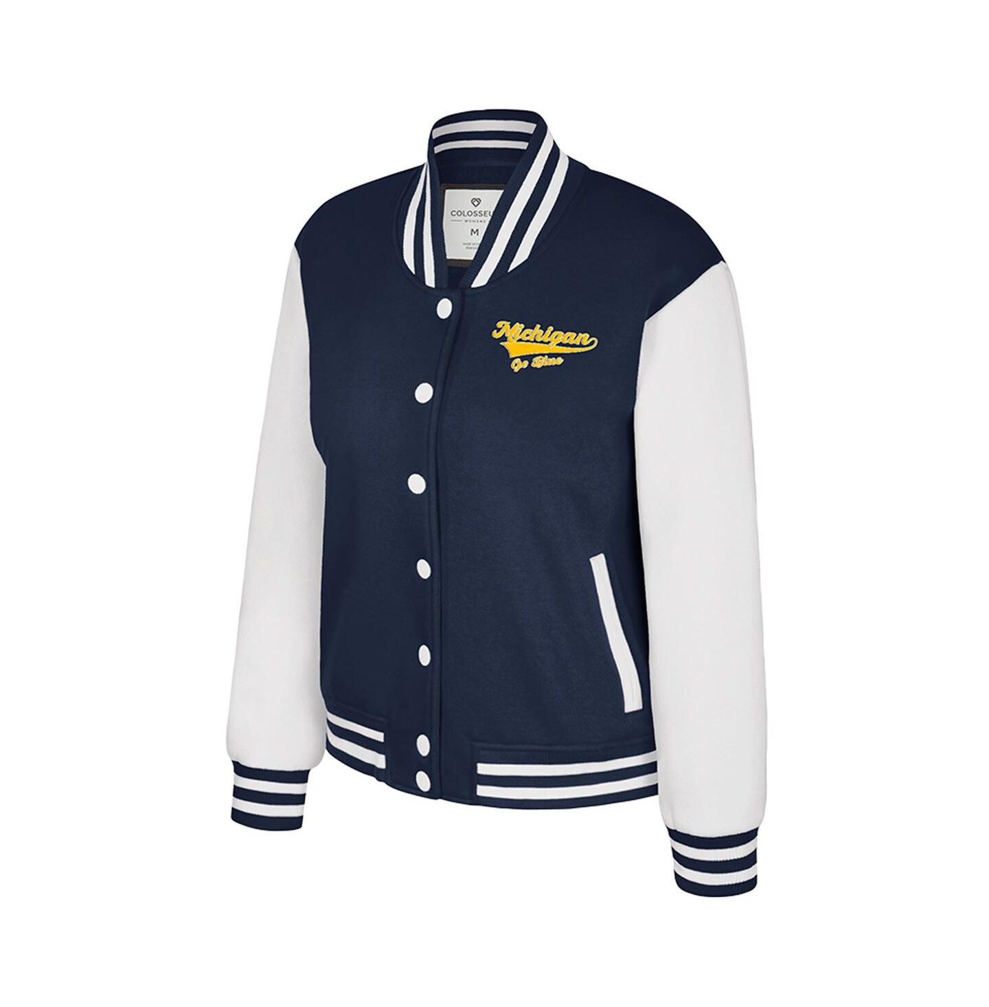 Женская куртка Colosseum Navy Michigan Wolverines French Baguette Full Snap Fleece — фото 2