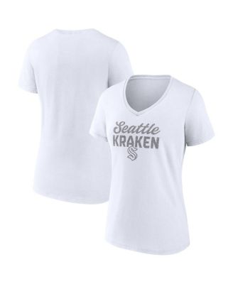 Fanatics - Women's Seattle Kraken White Out V-Neck T-Shirt