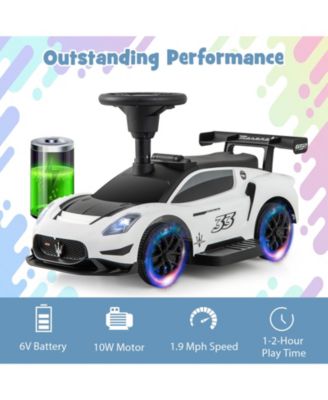 Electric Kids Ride on Push Car Maserati Licensed Foot to Floor Push Car w/Horn
