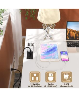 L Shaped Desk with Charging Station, Computer Desk Workstation with File Cabinet and Drawers for Office