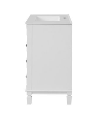 30-Inch Bathroom Vanity with Ceramic Sink, Small Bathroom Cabinet, 2 Drawers & Adjustable Storage Shelf