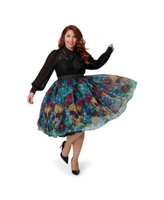 Plus Size 1950s Sweetie Pie Flare Skirt