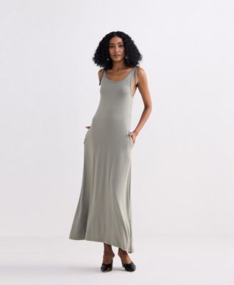 Women's Maxi Dress with Shoulder Tie-Details
