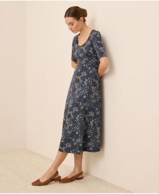 Women's Fit & Flare Scoop Midi Dress