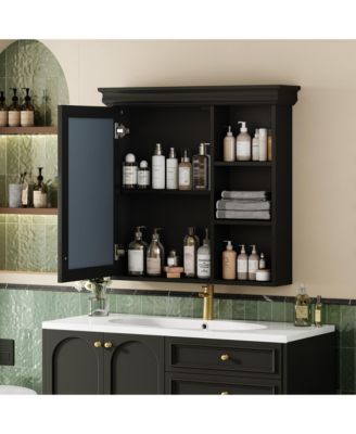 30'' x 28'' Wall Mounted Medicine Cabinet with Mirror & Storage Organizer