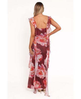 Women's Chiara Maxi Dress - Burgundy Peony