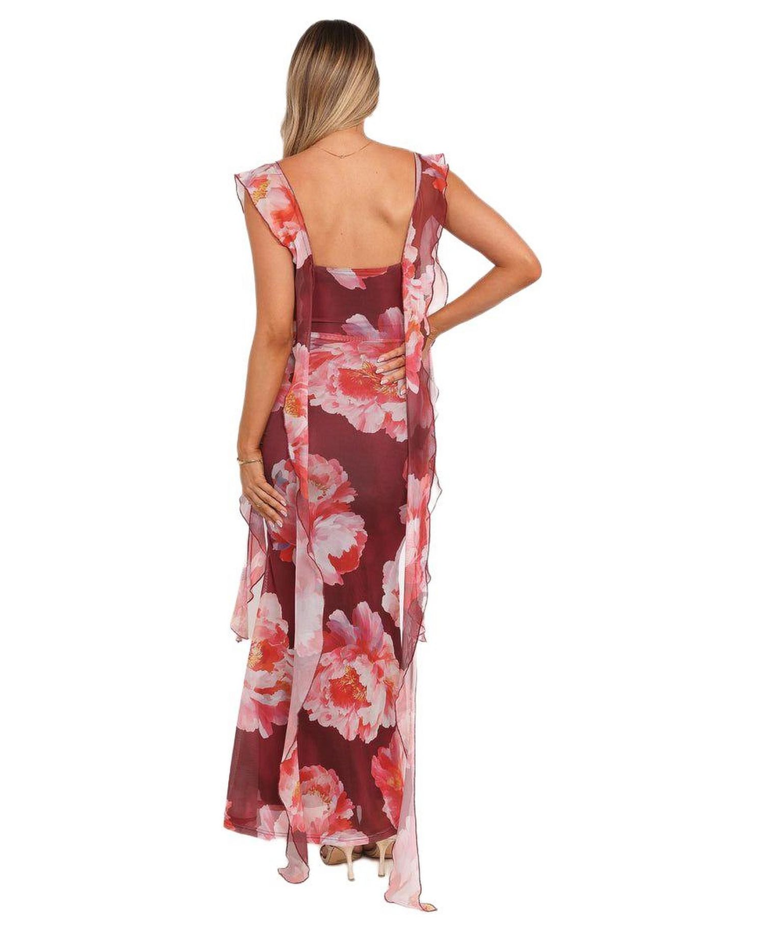 Women's Chiara Maxi Dress - Burgundy Peony