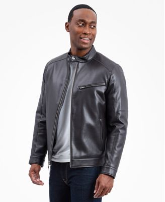Men's Faux Leather Moto Jacket