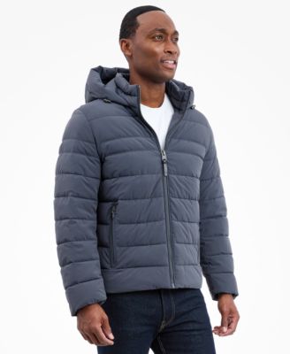 Men's Dressy Hooded Stretch Packable Jacket