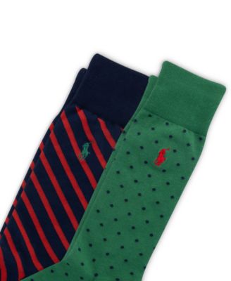 Men's  2-Pack Dot & Stripe Slack Socks