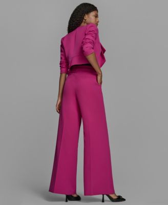 Women's Ruffle Collar Long Sleeve Cropped Jacket