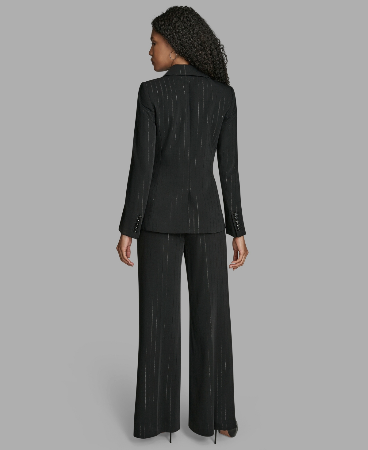 Bcbg Women's Pinstripe Double Breasted Jacket In Black