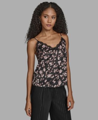 BCBG - Women's Floral Print V-Neck Camisole Top
