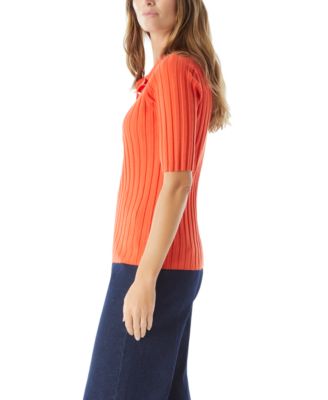 DO by Women's Ribbed Knit Collar Top