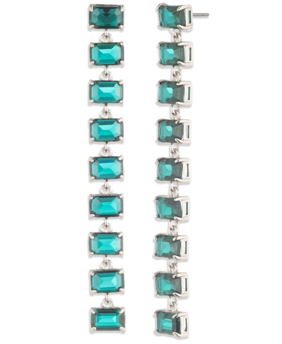 Ralph Lauren Epoxy Stone Tennis Linear Earrings In Green